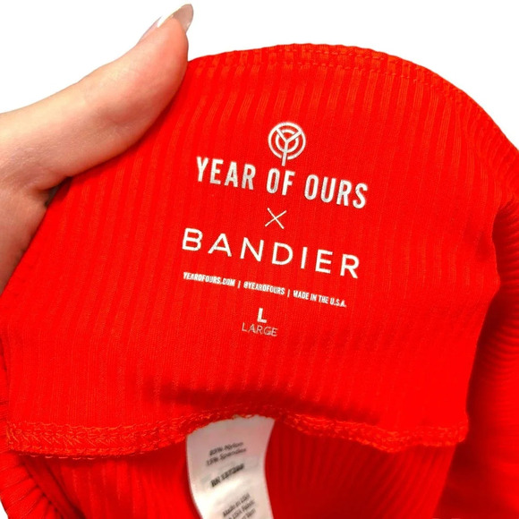 Year of Ours x Bandier Ribbed Veronica‎ Leggings Red Size Large - Picture 7 of 10